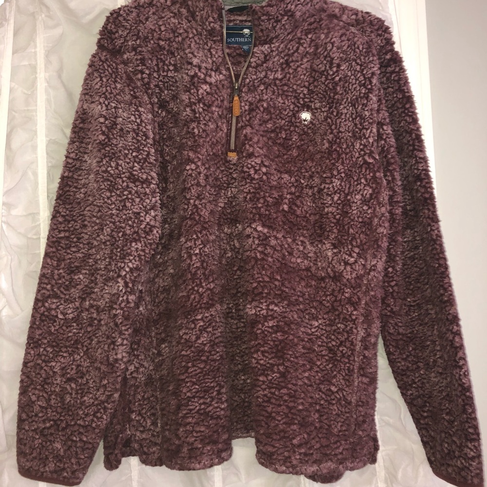 Half Zip Fuzzy Pullover